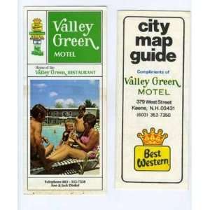   Valley Green Motel Brochure & Keene New Hampshire Map 