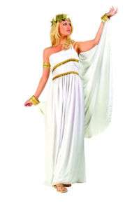 Adult White Roman Toga Women Halloween Costume  