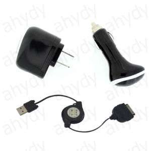   Wall Car Charger+Retractable USB Cable For Iphone 3G 3GS 4G AGH  