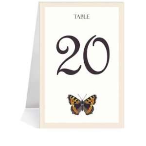  Wedding Table Number Cards   Butterfly Cream Peach Dream 