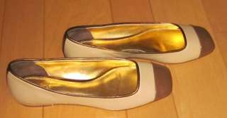 New Linea Paolo Wms Tan/Brown/Gold Flats 7 *Cute Must C  