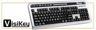 VisiKey Large Print English Keyboard White Black PC Mac  