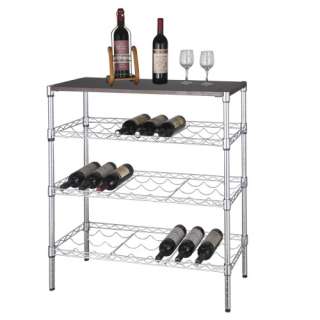 Tiers Metal Wine Rack/Holder,Up to 27 Bottles, Chrome  
