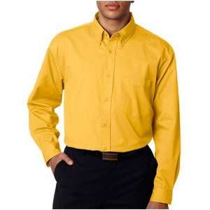  UltraClub Mens Whisper Twill Woven Shirt, Gold, XX Large 