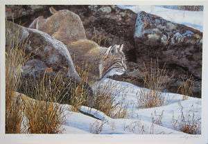 Cyril Cox SIGNED 322/350 Lynx in Winter Landscape  