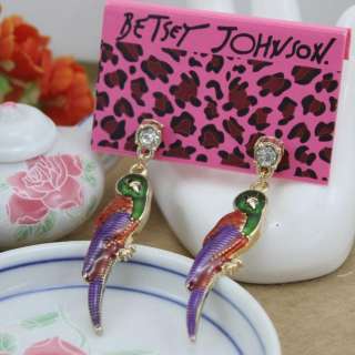 Style Jewelry Betsey Johnson cute bird Jewelry Earring BJ034  