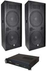 Gemini GTX 2150 2,510 Watt Dual 15 PA Speakers + XGA 5000 5000w DJ 