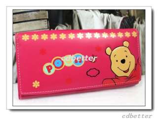 Child Girl GIFT Cute Winnie the Pooh Long PU Clutch Bi Fold Wallets 