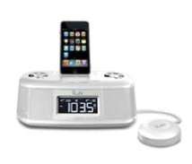 BARNES & NOBLE  ILuv iMM153 iPod Dock and Clock w/ Bed Shaker   White 