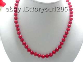 Genuine!17.5 Natural Red Round Coral Necklace 9K clasp  