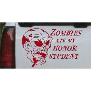  Red 20in X 13.3in    Zombies Ate my Honor Student Funny 