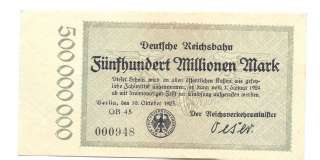Germany 500 Millionen Mark 1923 (1924) XF CRISP RARE Banknote  