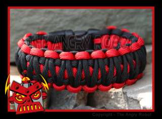 550 Paracord Bracelet King Cobra   Black & Red  