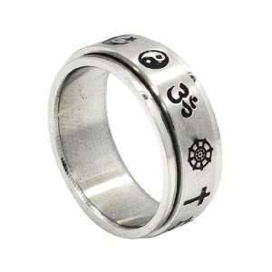  Coexist Spinning Stainless Steel Ring sz 5 Acceptance 