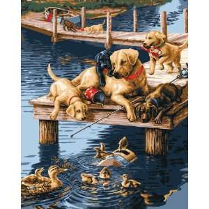  Bucilla 21685 Paint by Number, Dock Dogs: Arts, Crafts 