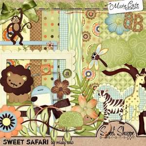  Digital Scrapbooking Kit: Sweet Safari by Misty Cato: Arts 