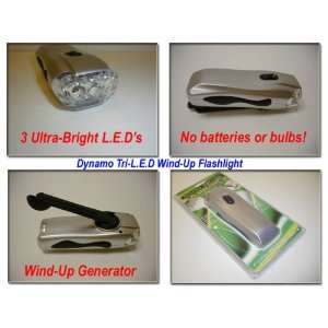  Dynamo wind up 3 LED Flashlight Electronics