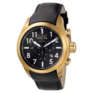   Chronograph 18K Gold Tone Stainless Steel Black Watch 6439  