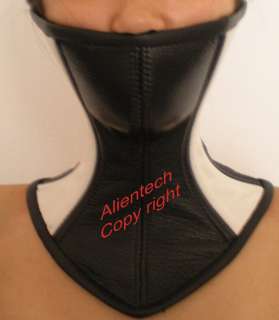 Real Leather Over Mouth Neck Corset Posture Collar XL  