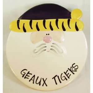 LSU Tigers Ceramic Santa Plate 