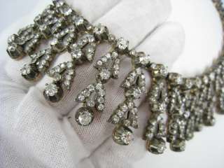 Original 1800s Edwardian 35ct Diamond Silver & Gold Necklace  