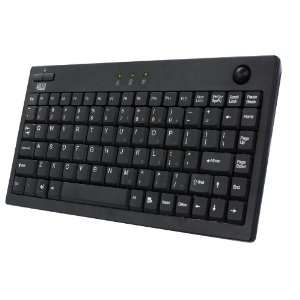  ADESSO Mini USB Keyboard With Optical Trackball Black 