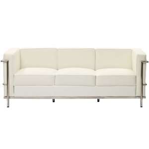  Le Corbusier Style LC3 Sofa in Genuine White Leather: Home 