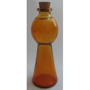  Amber Colored Corked Glass Bottle 7.5 in Tall: Everything 
