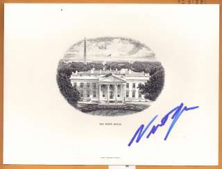 Newt Gingrich Signed White House BEP Engraving with PROOF  