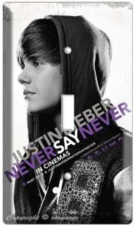 JUSTIN BIEBER NEVER SAY SINGLE LIGHT SWITCH COVER PLATE  