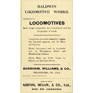  1909 Ad Baldwin Locomotive Works Burnham Manufacturer Philadelphia 