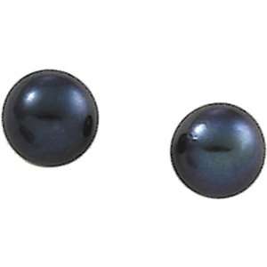  Akoya Pearl Earrings   8.0MM Black Pearls In 14K Jewelry