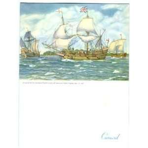  Cunard Line Menu RMS MEDIA English Settlers Cover 