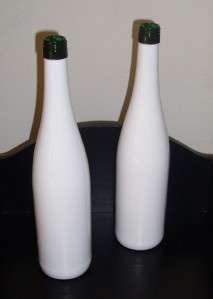 Empty White Wine Bottles * Arts & Crafts * Set of Five * Log Cabin 