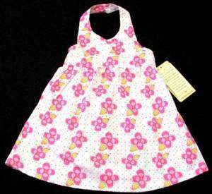 CARTERS White/Pink Halter Summer Dress Girls 4 NWT $20  
