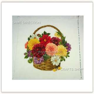 Dahila Basket   PREORDER COMPLETED CROSS STITCH  