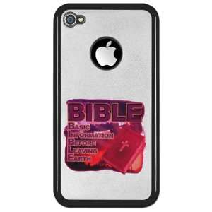 iPhone 4 Clear Case Black BIBLE Basic Information Before Leaving Earth
