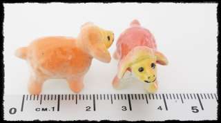 Dollhouse Miniature Figurine 2 Ceramic Animal Tiny Sheep  