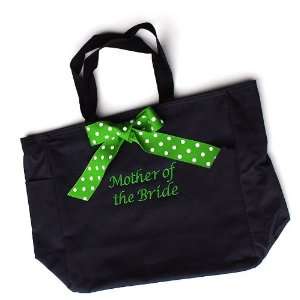  Personalized Wedding Party Tote with Polka Dot Bow 