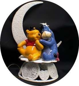   Bride & Winnie the Pooh Groom Wedding Cake Topper Horse top  