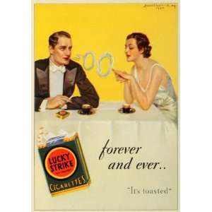  1936 Print Lucky Strike Cigarettes Couple Coffee Gown 