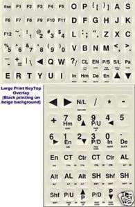 Large Print English Keyboard Stickers w/ Black Letters  