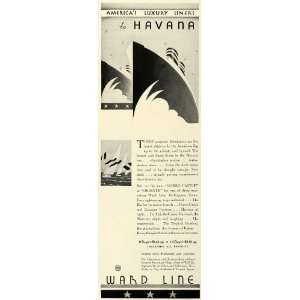 1931 Ad Ward Line Havana Cruise Ship New York & Cuba Mail Steamship Co 