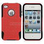 Mesh Skin Hybrid TPU Case Cover for iPhone 4 4G RED  