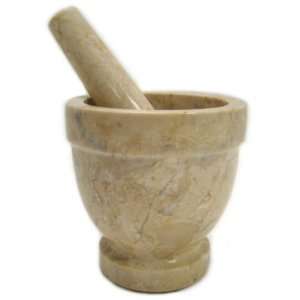 Solid marble mortar and pestle, Cream BEAUTY! (GB5 C)  