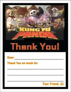 Setof 10 Kung Fu Panda Personalized Ticket Invitations  