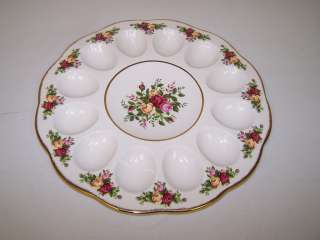 ROYAL ALBERT OLD COUNTRY ROSES ROUND DEVILED EGG DISH PLATE  