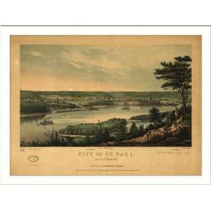  Historic St. Paul, Minnesota, c. 1853 (M) Panoramic Map 