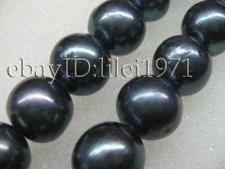 lot 2strands AA12 13mm luster black thick skinned round pearl5041 
