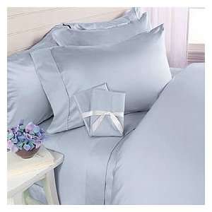  Solid Blue 600 Thread Count Queen Attached Waterbed Sheet 